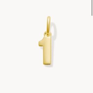 Kendra Scott Metal Number 1 Charm in 18k Gold Vermeil Sterling Demi Fine NWOT